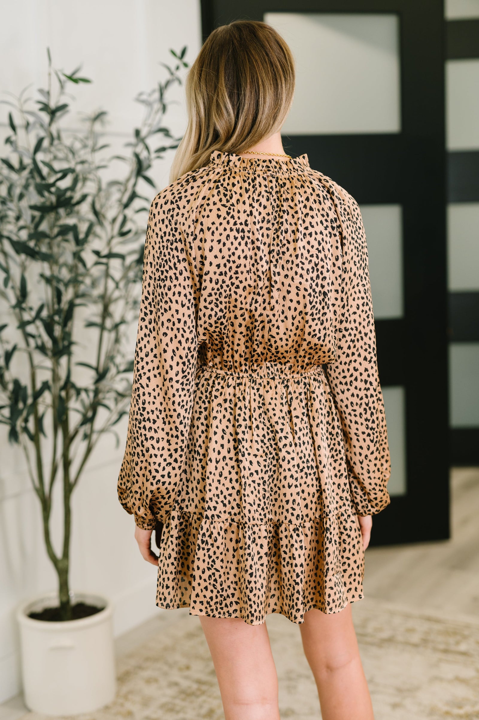 A Cheeky Little Time Tiered Dress in Pecan Brown