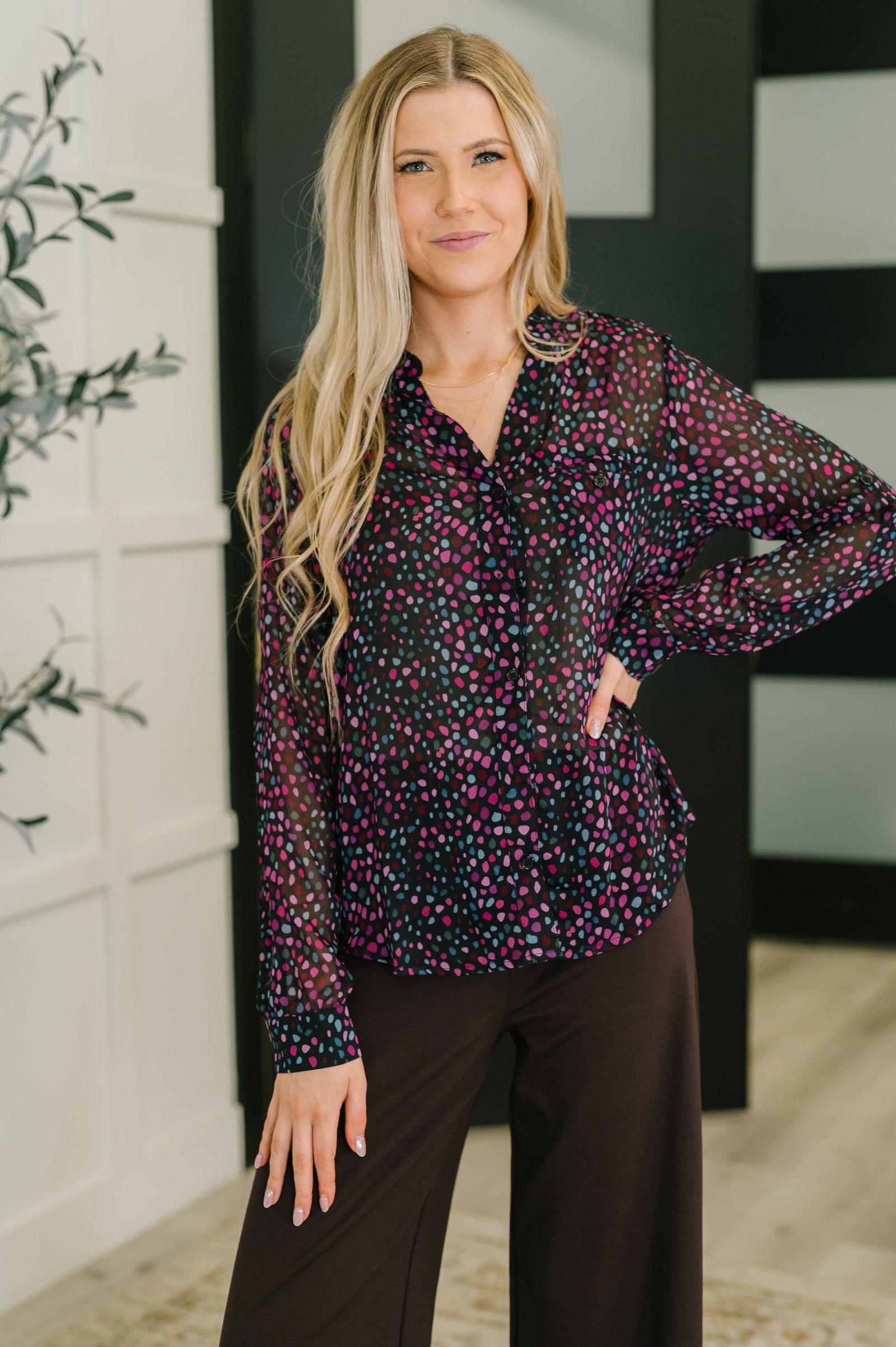 Doing the Most Polka Dot Blouse