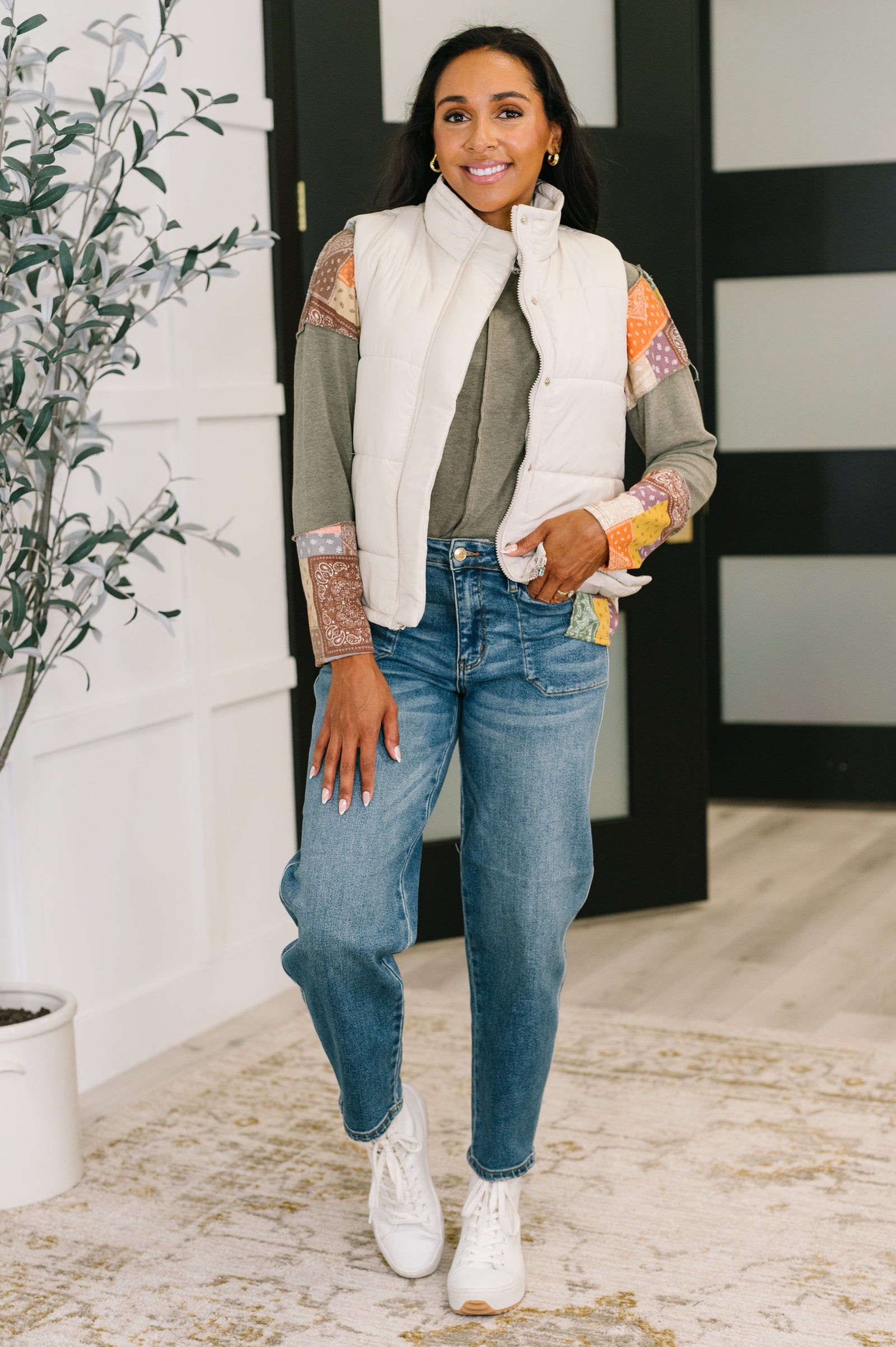 That's What I'm Talkin' About Puffer Vest in Sand Beige