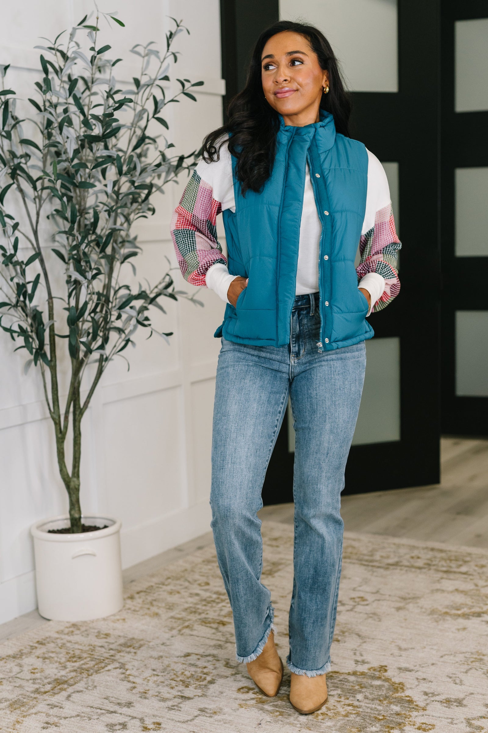 That's What I'm Talkin' About Puffer Vest in Teal