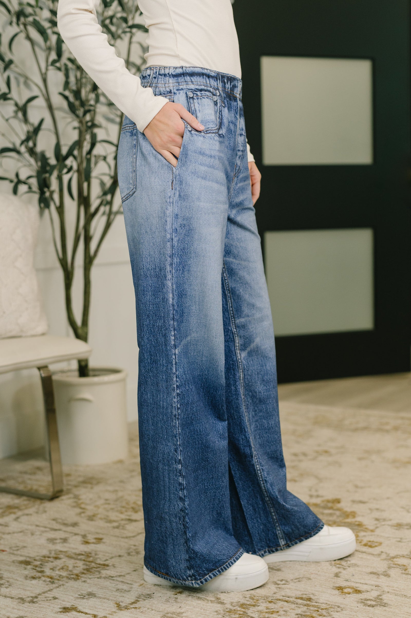 Zenim Printed Wide Leg Bottoms