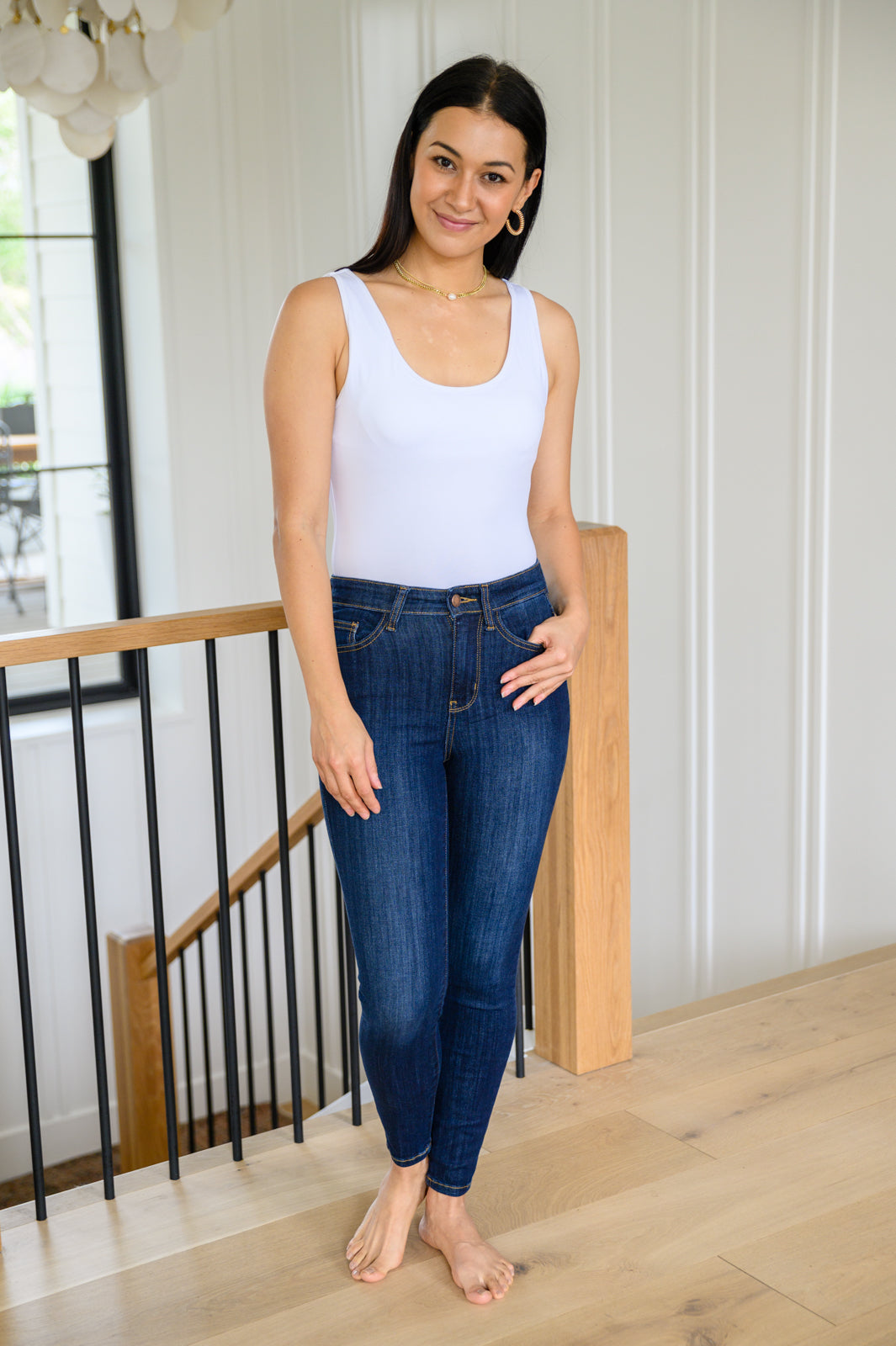 Georgia Back Yoke Skinny Jeans with Phone Pocket Womens