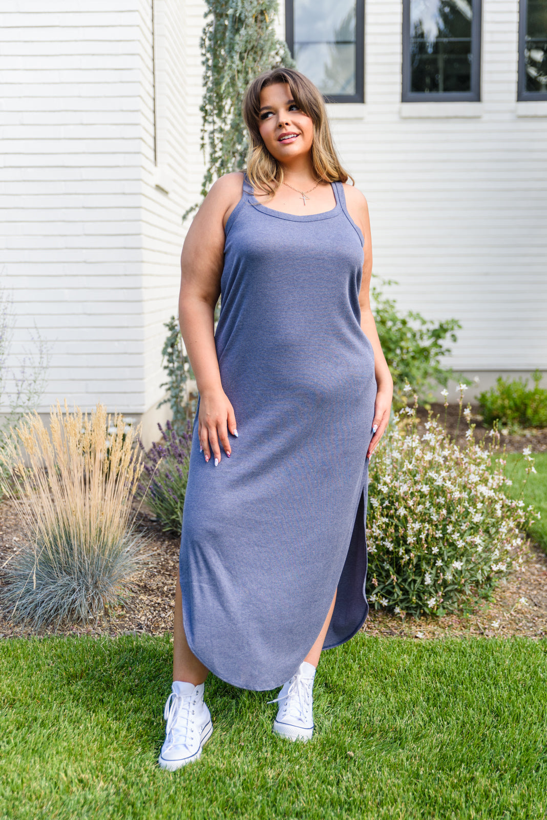 Knowing You Ribbed Dress Womens