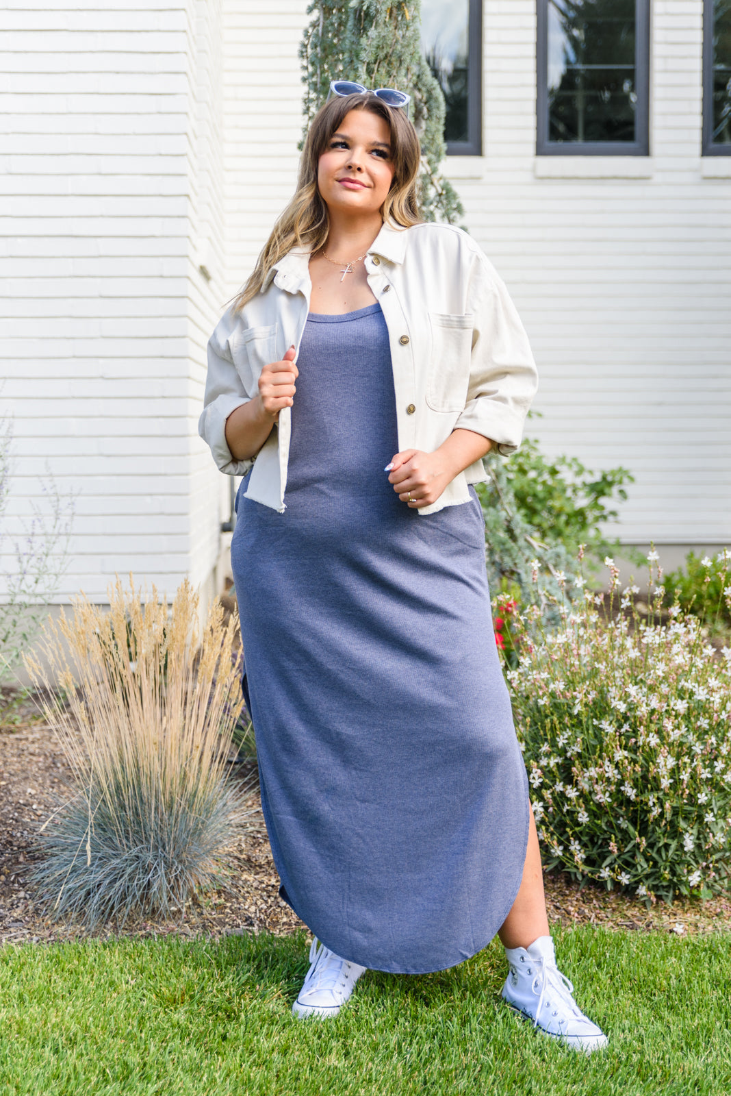 Knowing You Ribbed Dress Womens