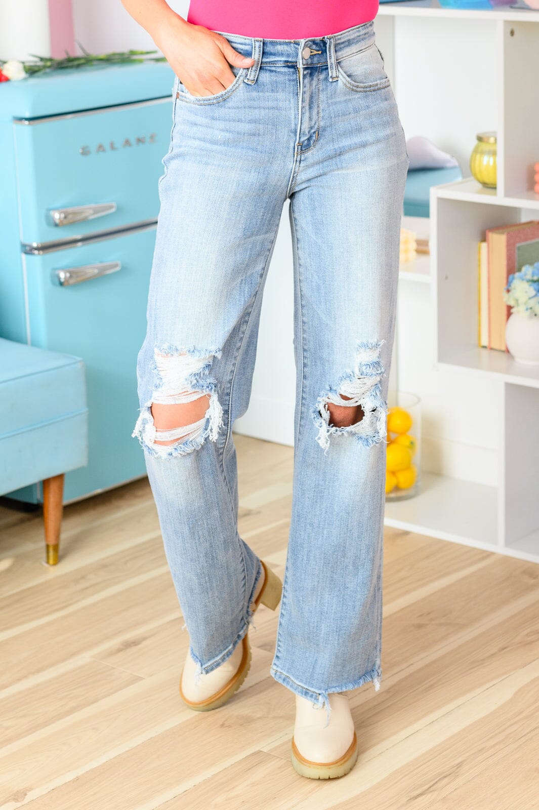 Rose Hi Rise Straight Cut Jeans Womens