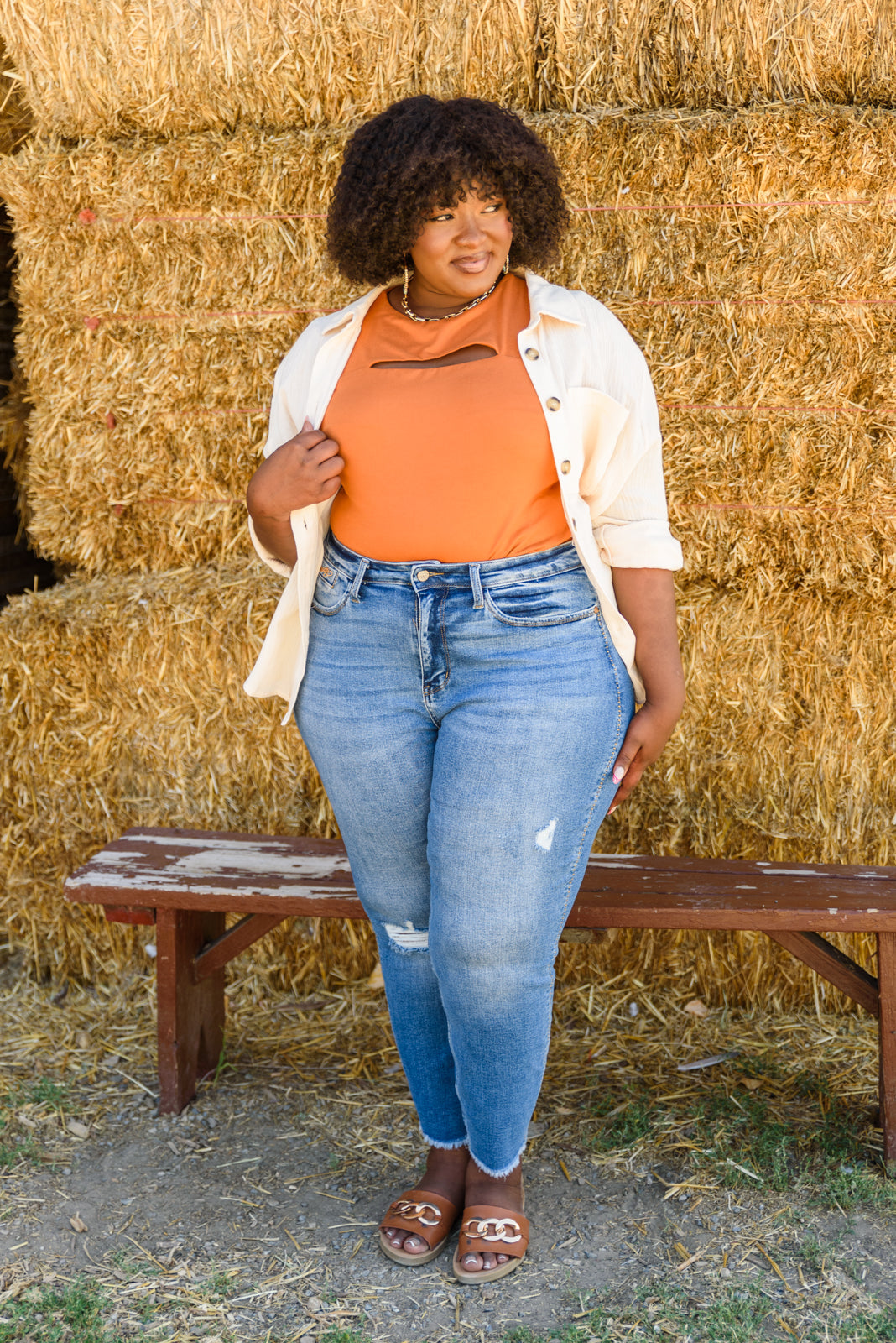 Spare Your Time Bodysuit In Rust Womens