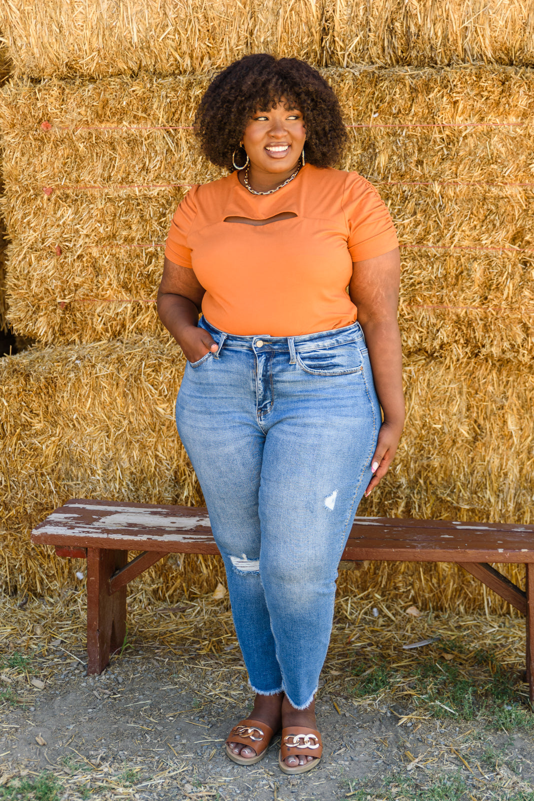 Spare Your Time Bodysuit In Rust Womens
