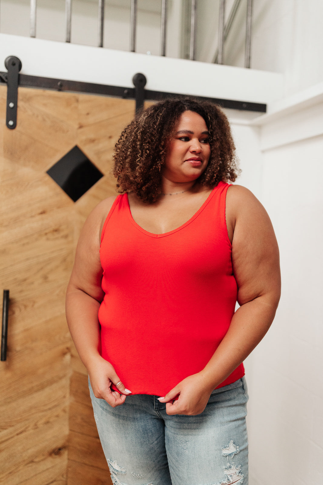 Stay Easy Tank In Cherry Womens