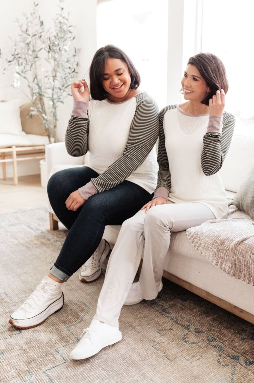 Suave Stripes Raglan Top Womens