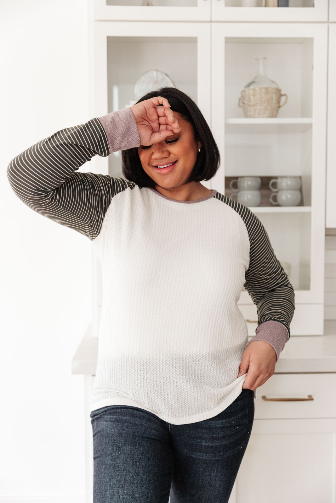 Suave Stripes Raglan Top Womens