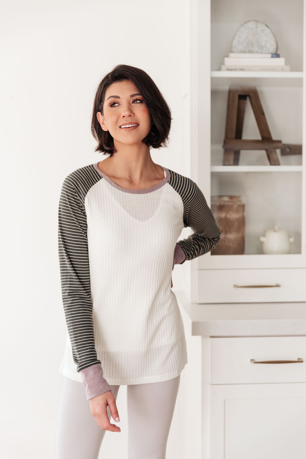 Suave Stripes Raglan Top Womens