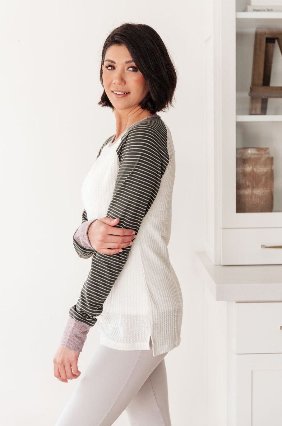 Suave Stripes Raglan Top Womens