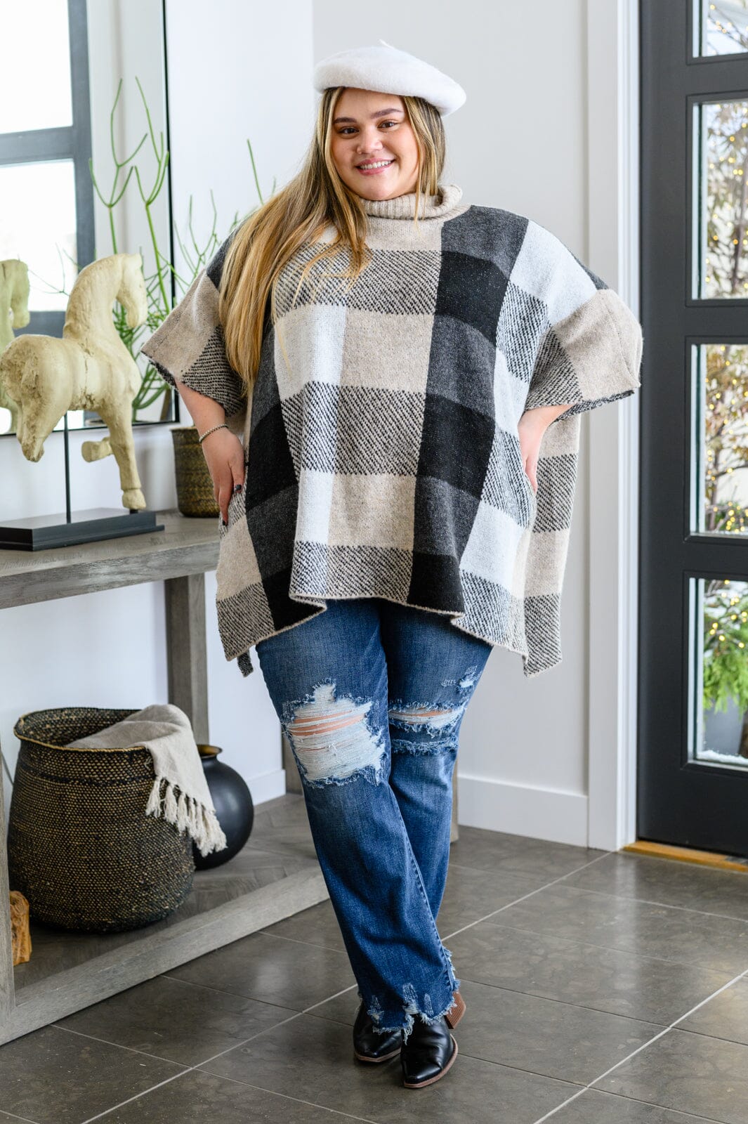 Your Next Favorite Roll Neck Sweater Poncho Womens