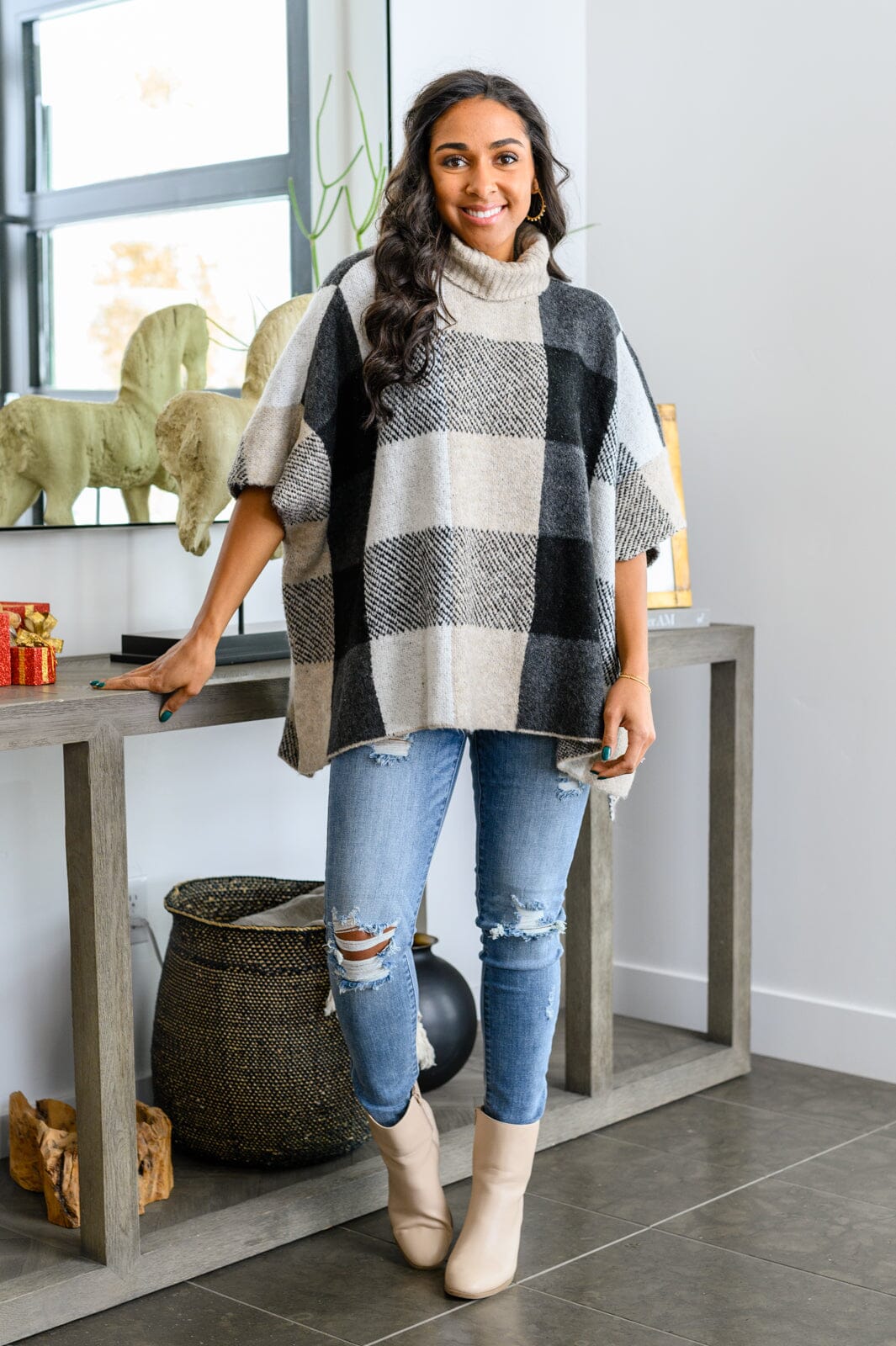 Your Next Favorite Roll Neck Sweater Poncho Womens