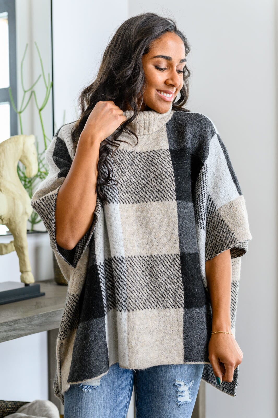 Your Next Favorite Roll Neck Sweater Poncho Womens