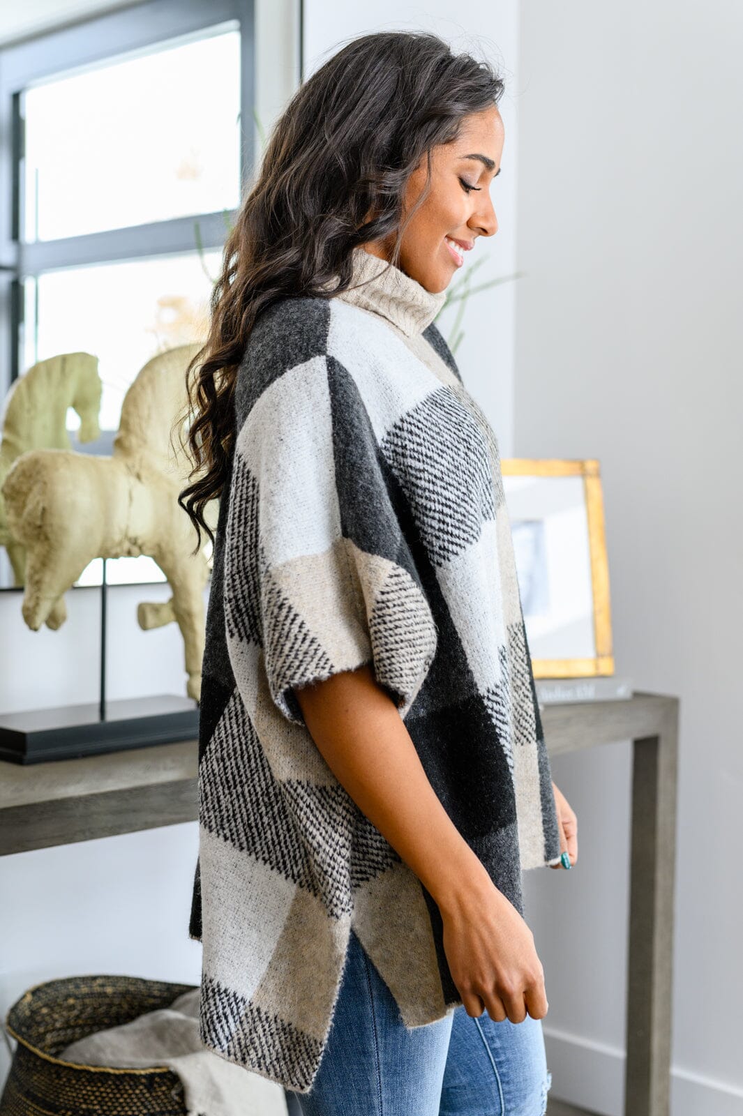 Your Next Favorite Roll Neck Sweater Poncho Womens