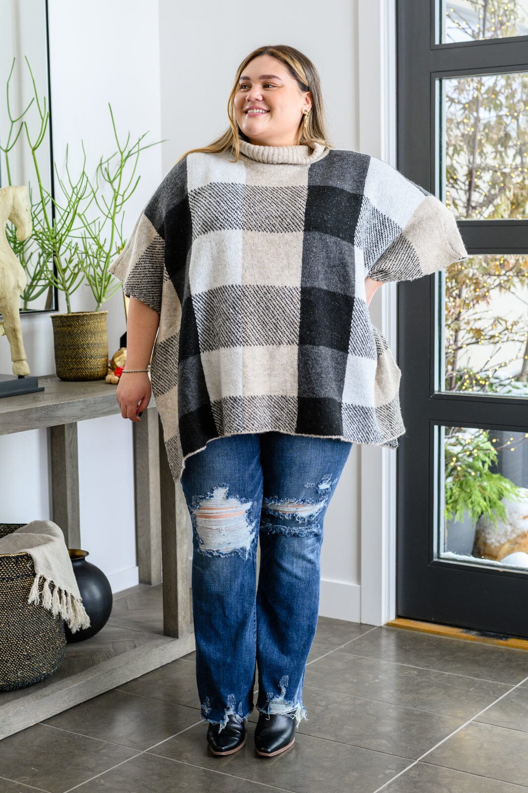 Your Next Favorite Roll Neck Sweater Poncho Womens