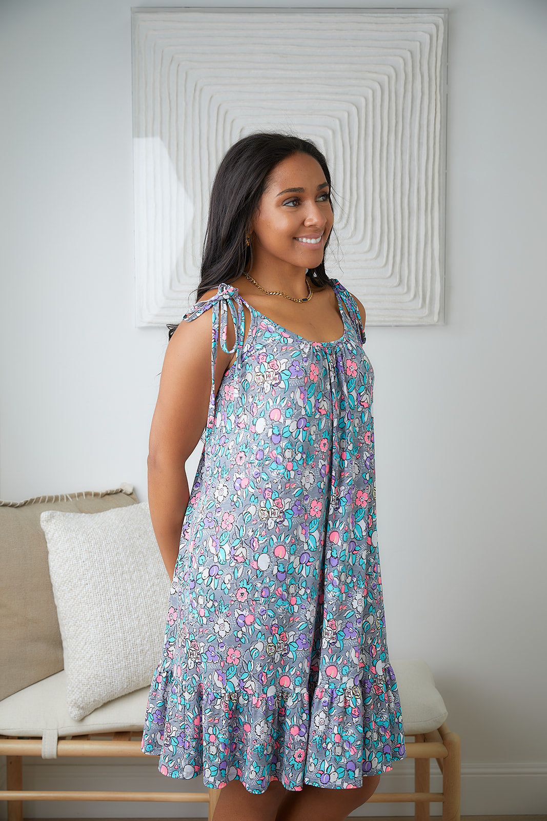 blue floral dress with tie straps Late Night Sequin Mini Dress - Navy (FINAL SALE), Medium | Hazel and Olive