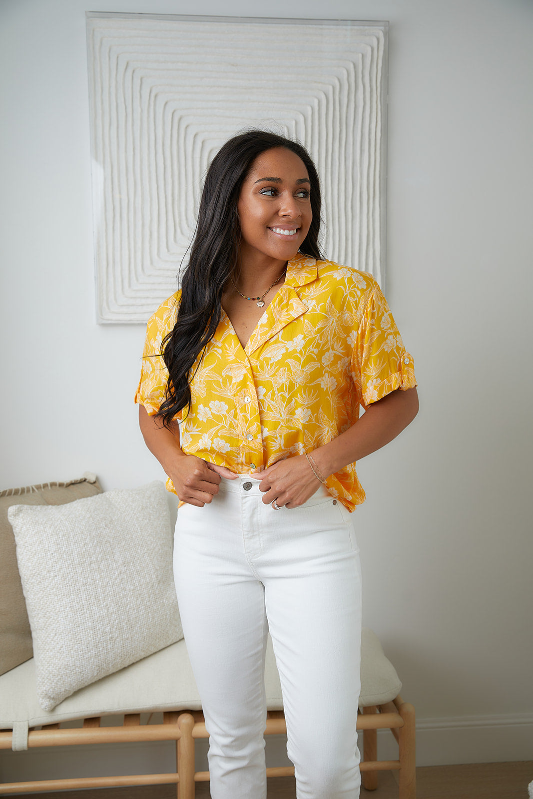 Clementine Floral Button Up Blouse