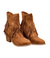 Sandra Fringe Booties in Tan