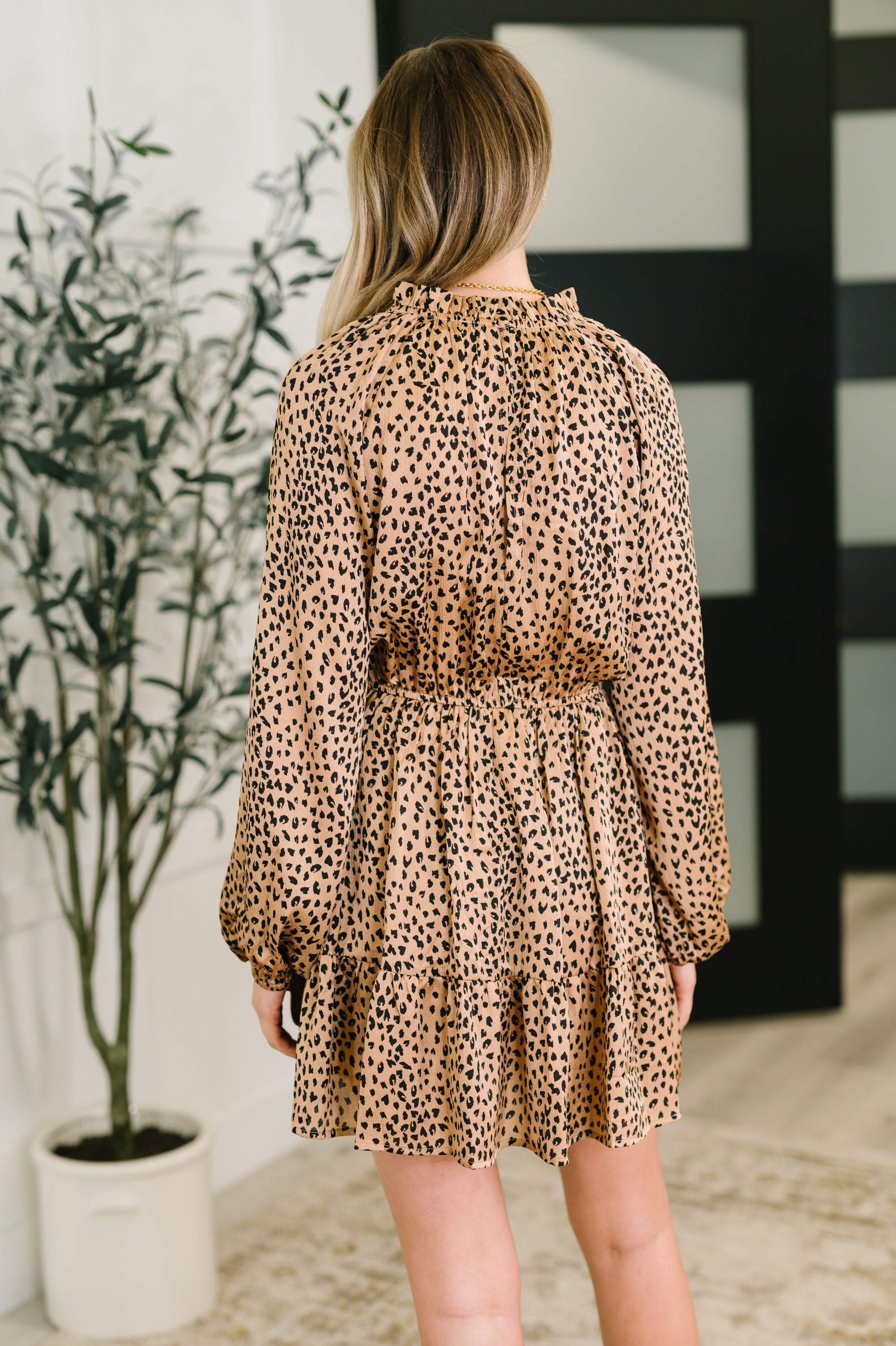 A Cheeky Little Time Tiered Dress in Pecan Brown