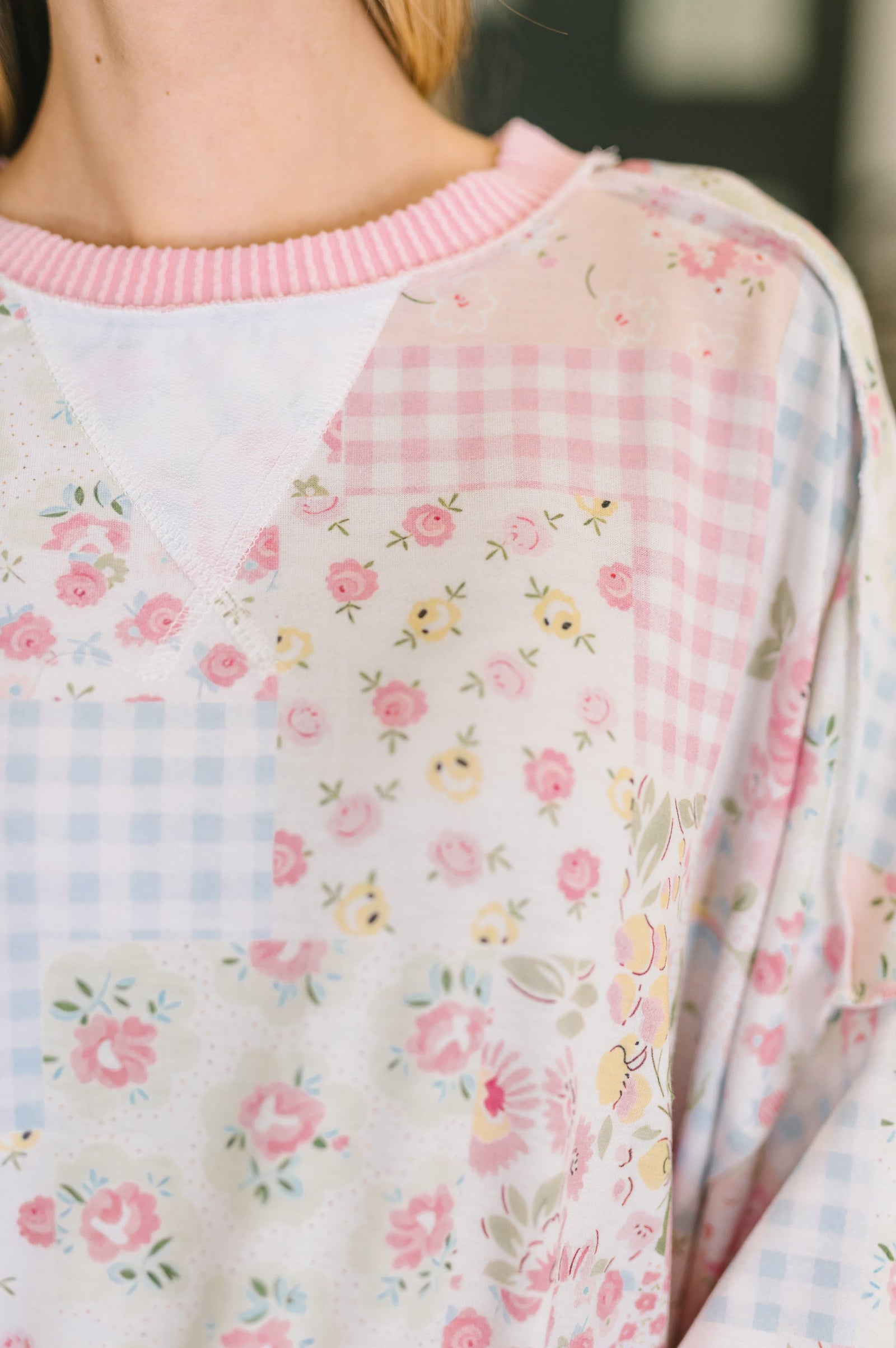 A Little Bias Printed Patchwork Top