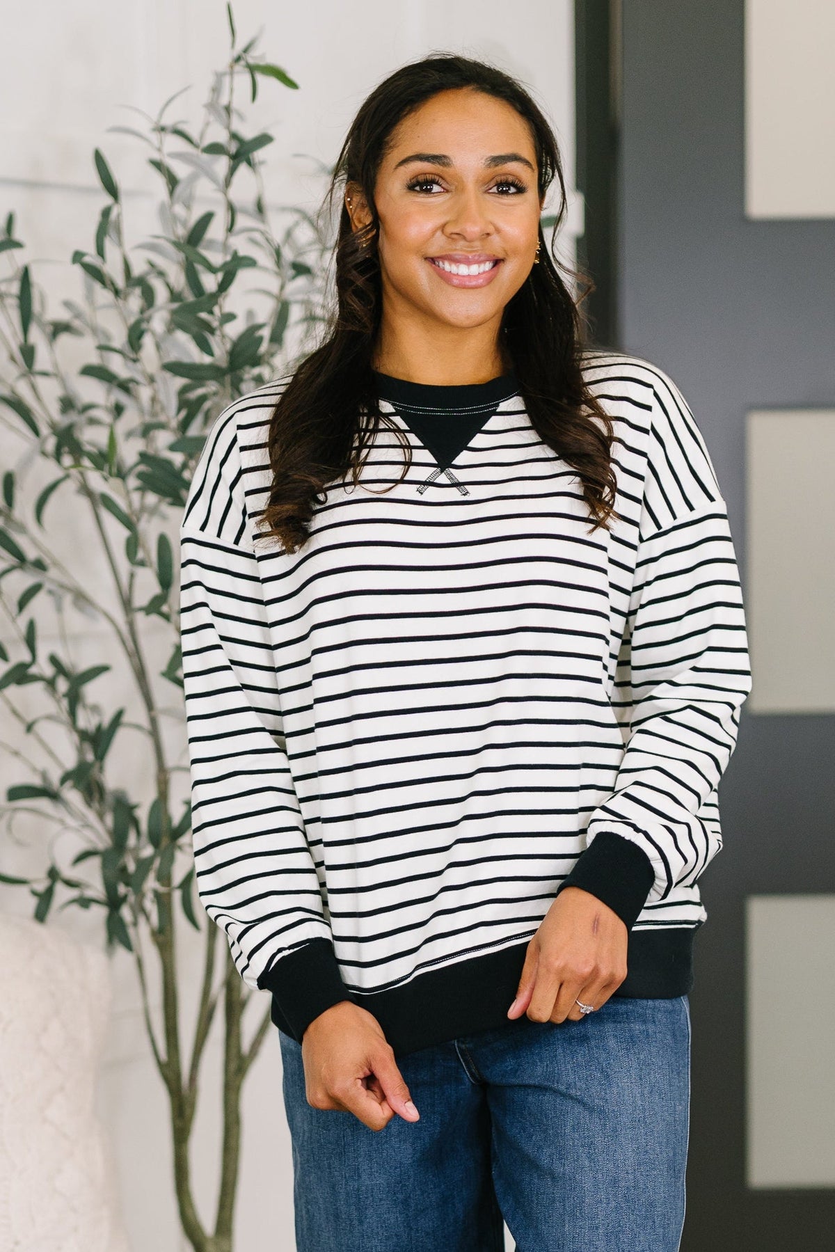 Almost Therapeutic Drop Shoulder Pullover in White and Black