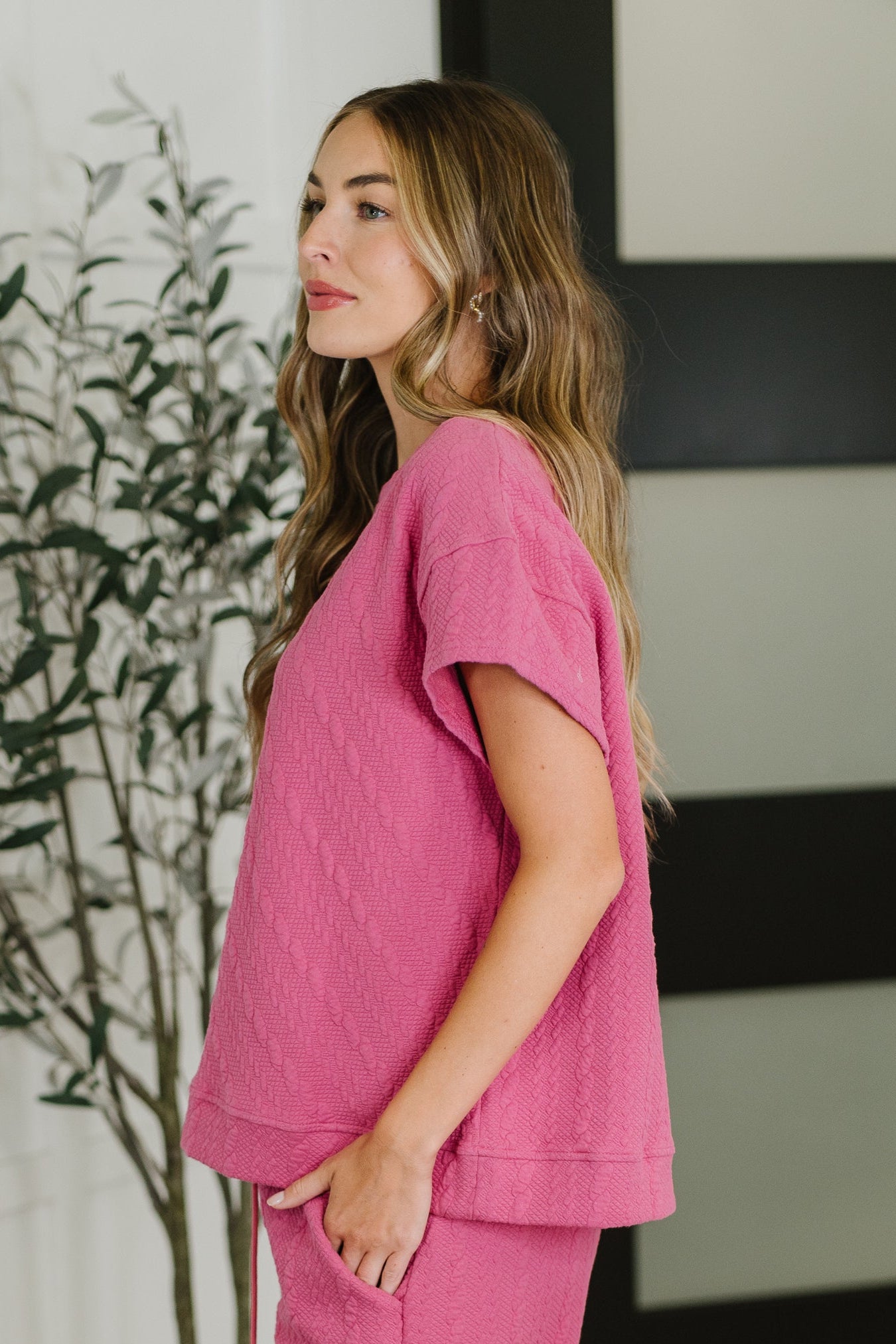 Can't Quit You Drop Shoulder Top in Magenta