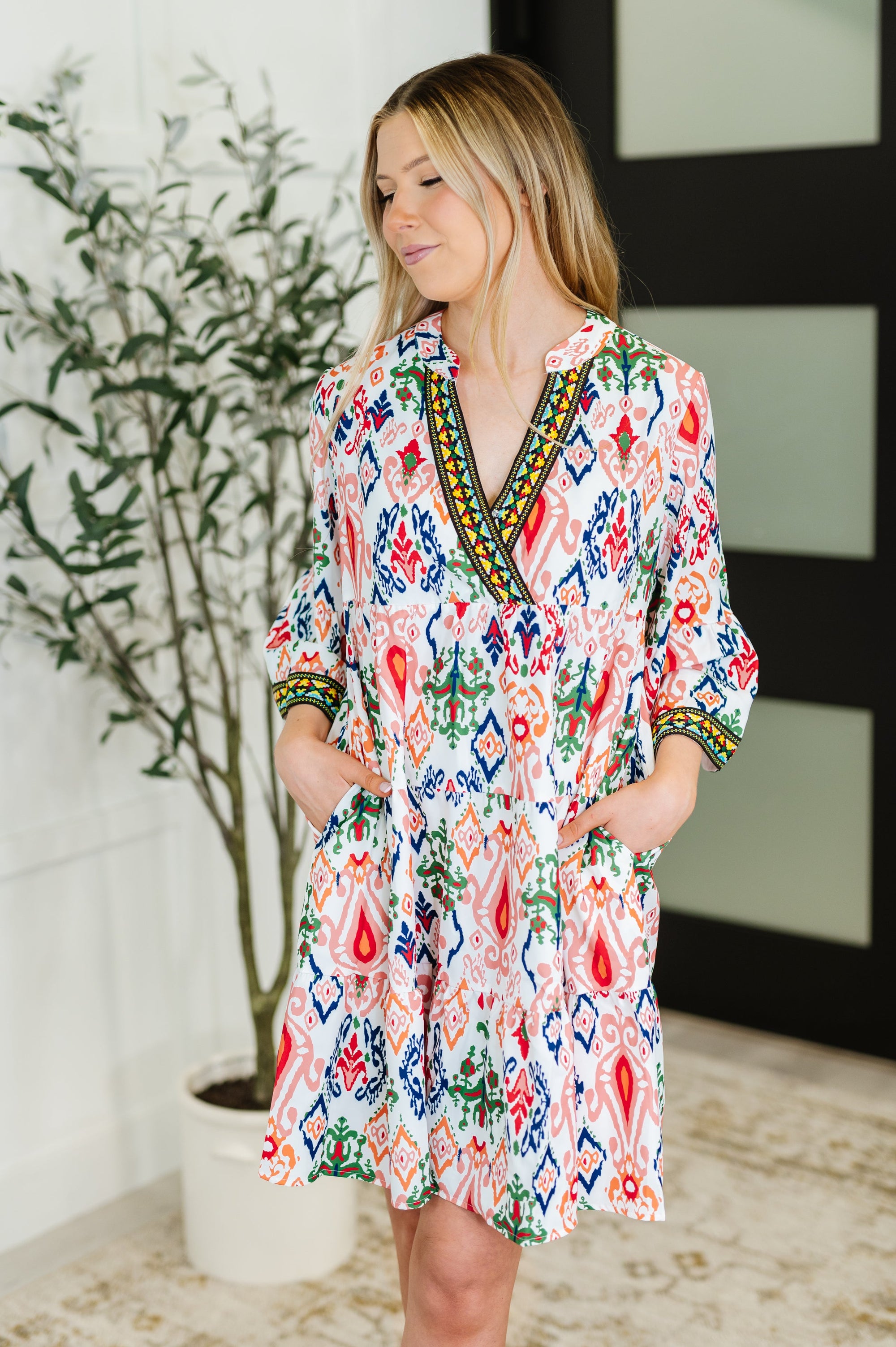 boho tiered dress Sofia Collections Women's Paisley Tiffany / One Size Low back zip closure Boho Tie-Shoulder Tiered Maxi Dress