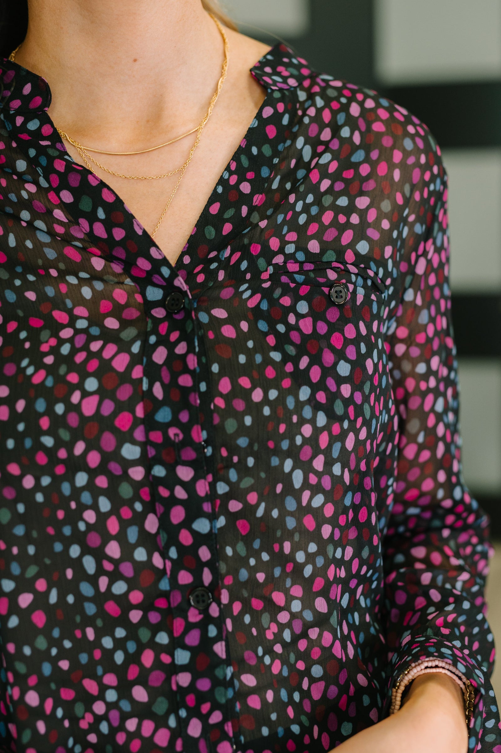 Doing the Most Polka Dot Blouse
