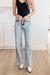 Dory High Waist Mineral Wash Raw Hem Wide Leg Jeans