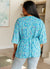 Dreamer Peplum Top in Blue and Teal Paisley