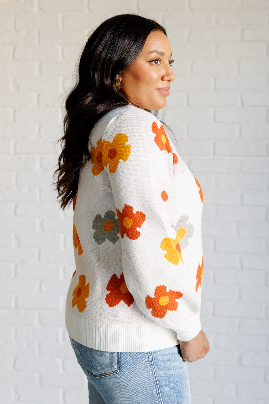 Falling Flowers Floral Sweater