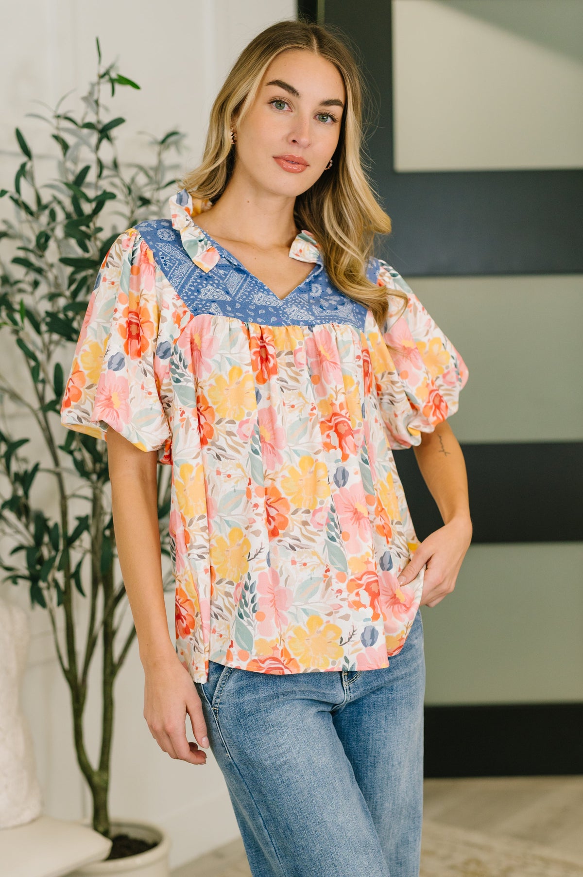 Feel The Way That I Want Balloon Sleeve Blouse