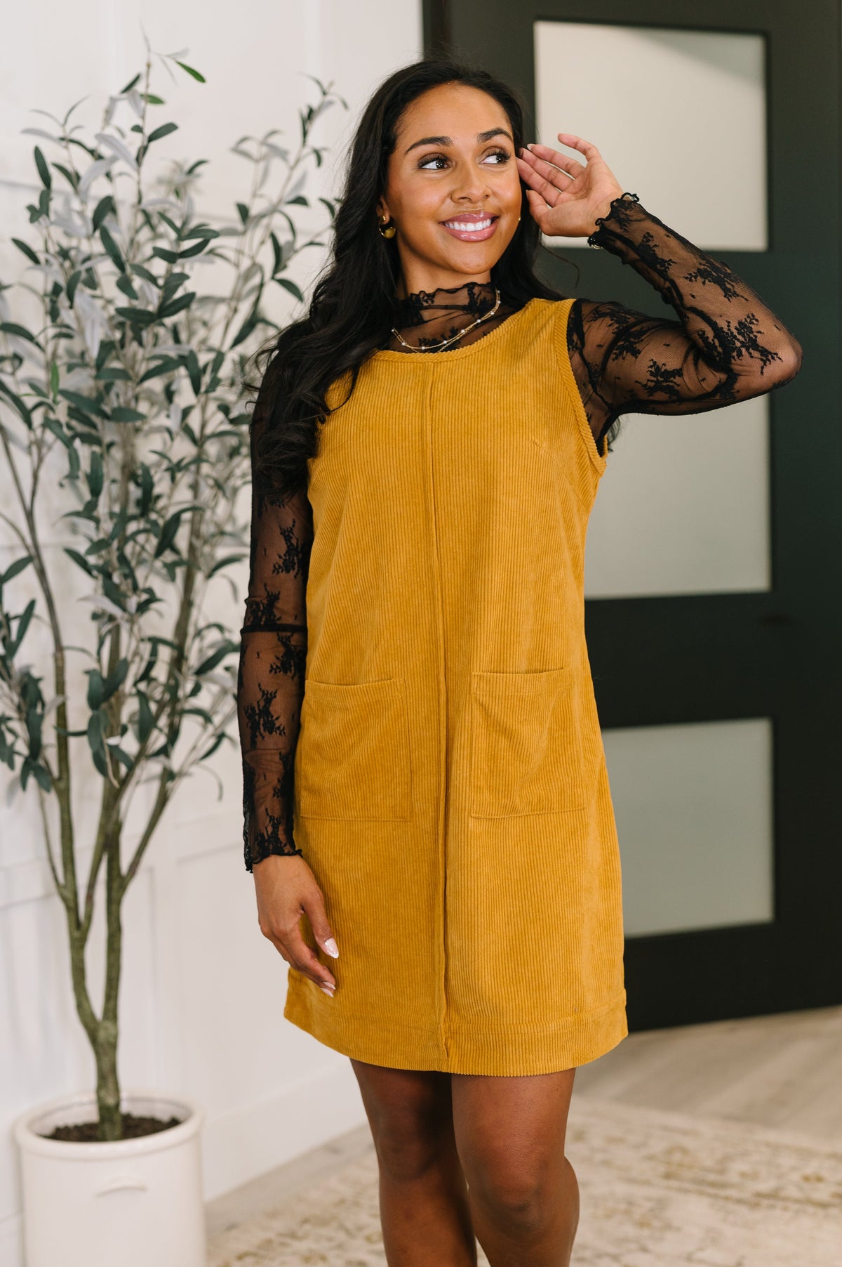Next Level Patterned Layering Top in Black