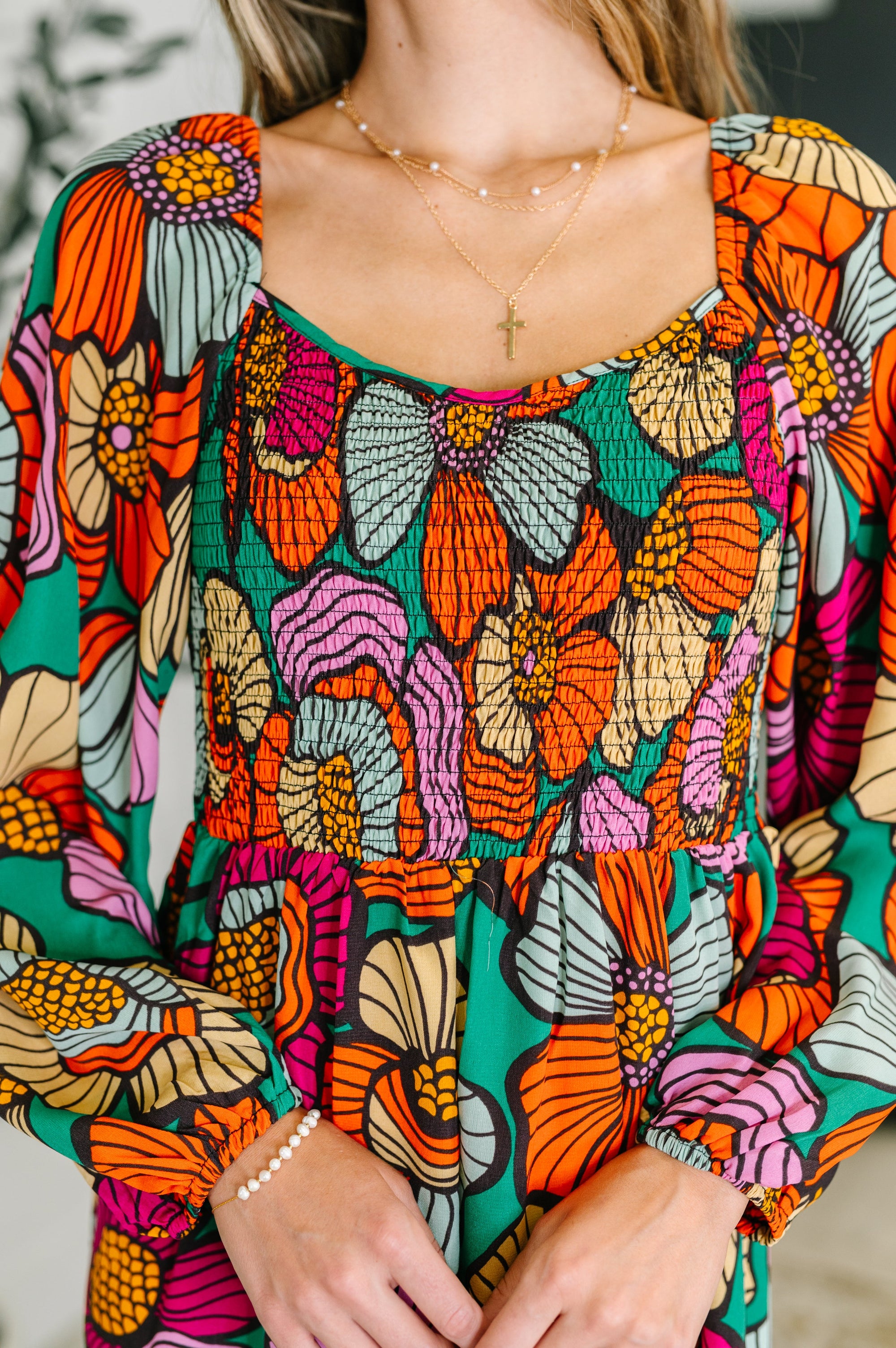 Floral Affairs Scoop Neck Dress