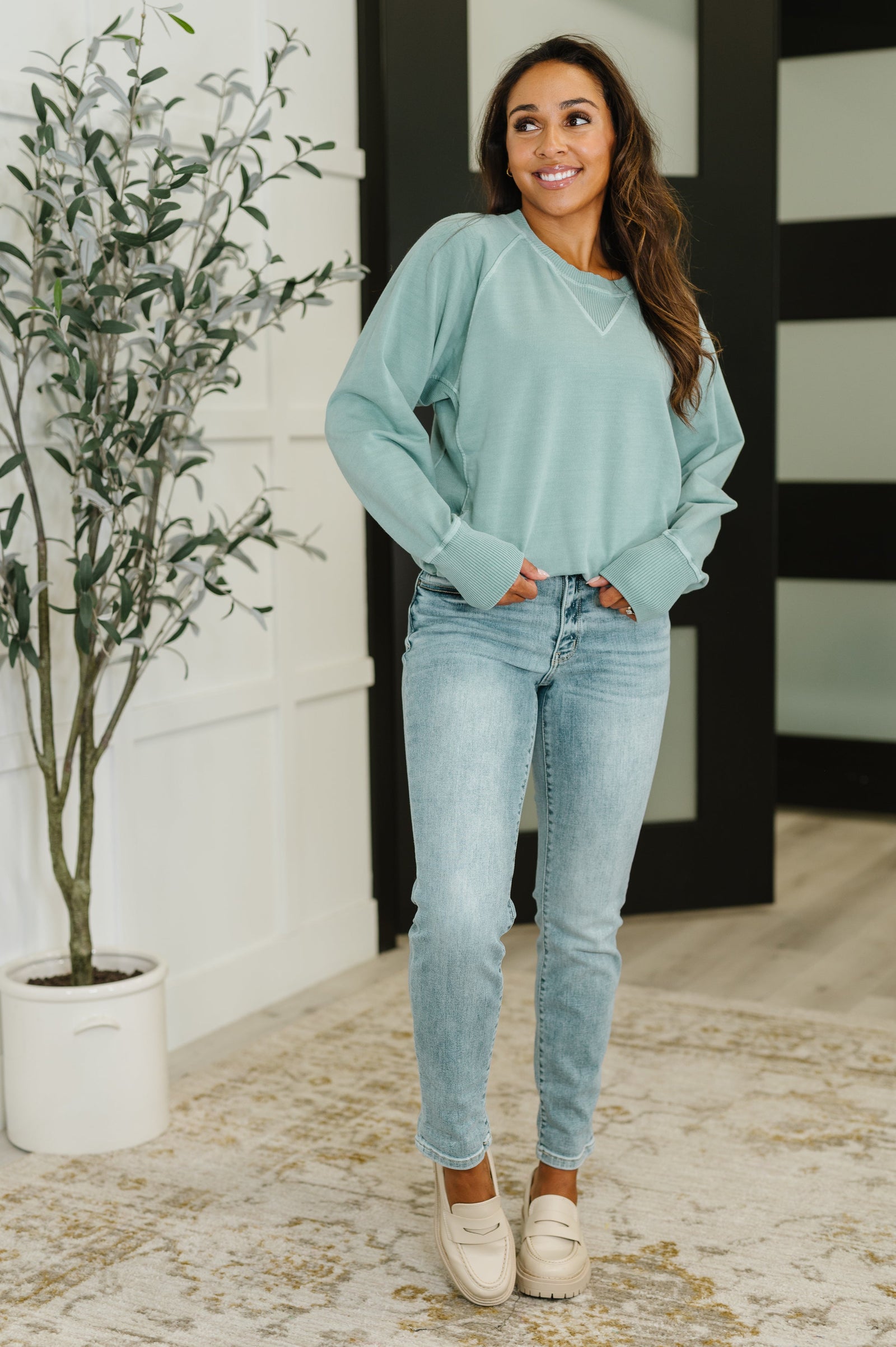 For the Experience Relaxed Pullover in Ash Blue