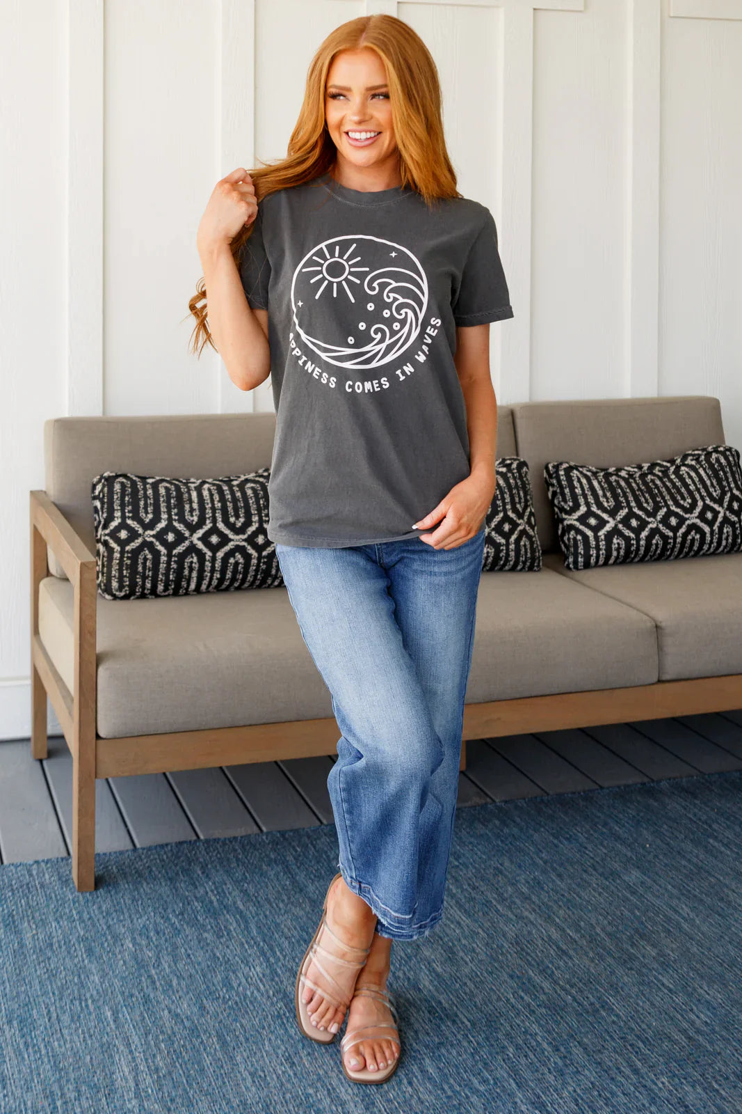 Happiness Comes in Waves Tee