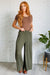 Harmony High Rise Wide Pants in Olive