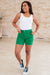 Jenna High Rise Control Top Cuffed Shorts in Green