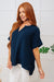 Let's Get Down to Business V-Neck Blouse in Navy