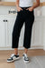 Lizzy High Rise Control Top Wide Leg Crop Jeans in Black