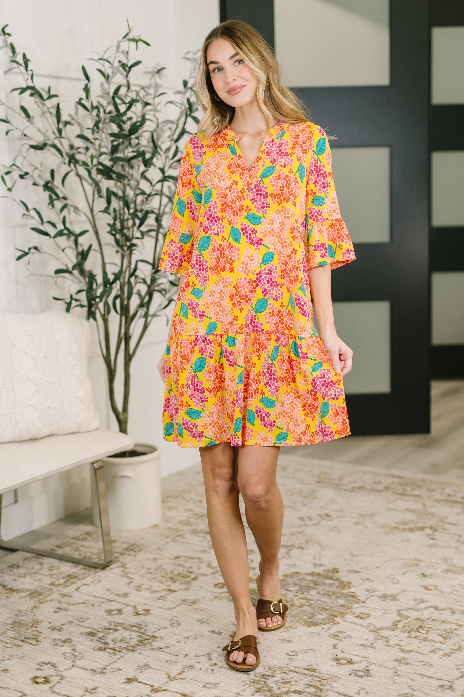 Lizzy Sunday Dress in Leaf Multi Floral