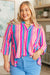 Lizzy Top in Blue and Pink Stripe