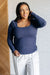 Never Imitated Long Sleeve Top in Navy