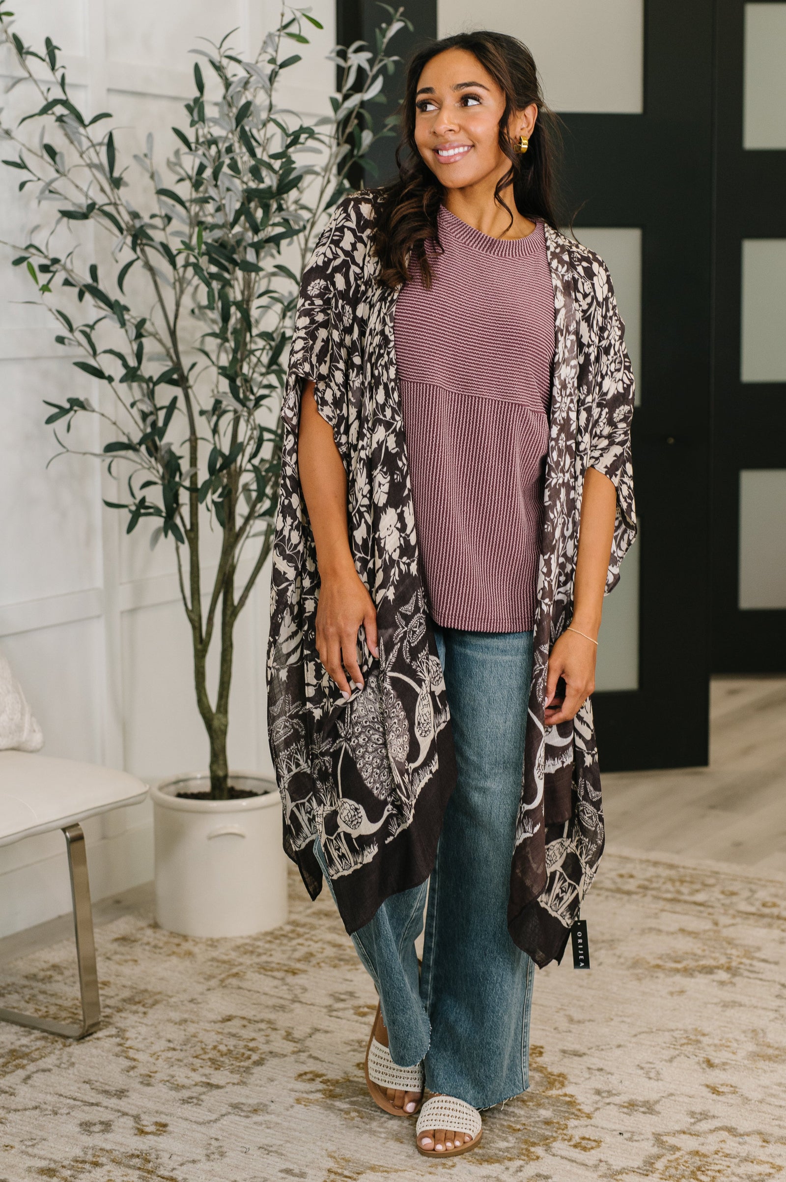 On Repeat Cable Ribbed Knit Tee