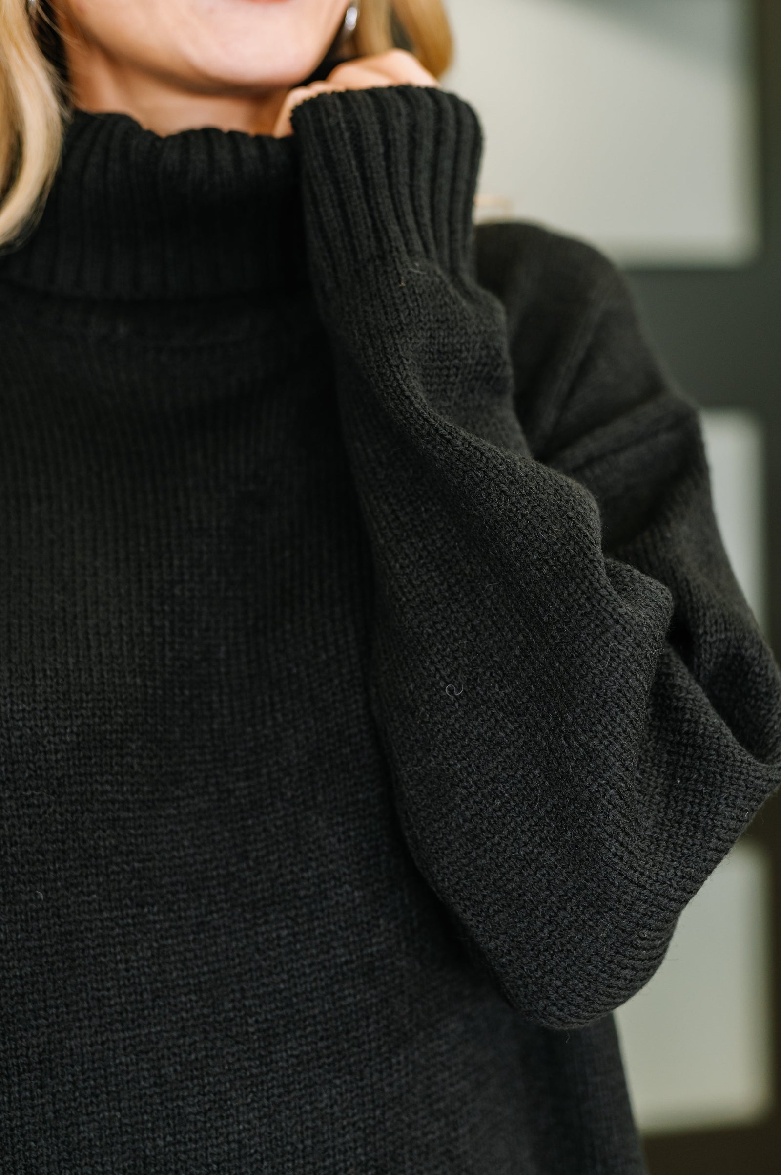 Personal Assistant Turtleneck Dress in Black