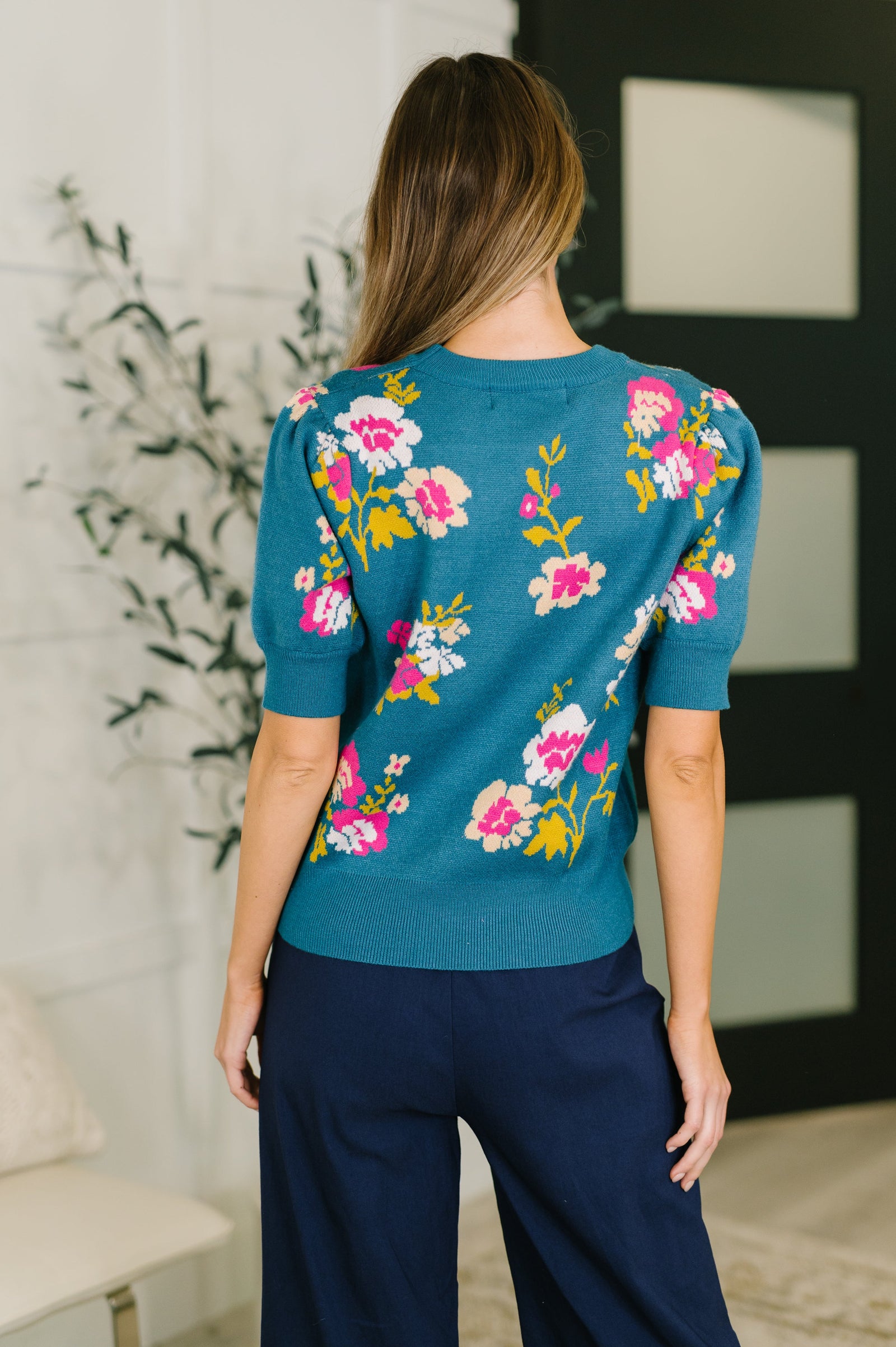 Right for Each Other Knit Floral Top