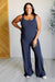 Shavasana Everyday Wide Leg Jumpsuit in Navy