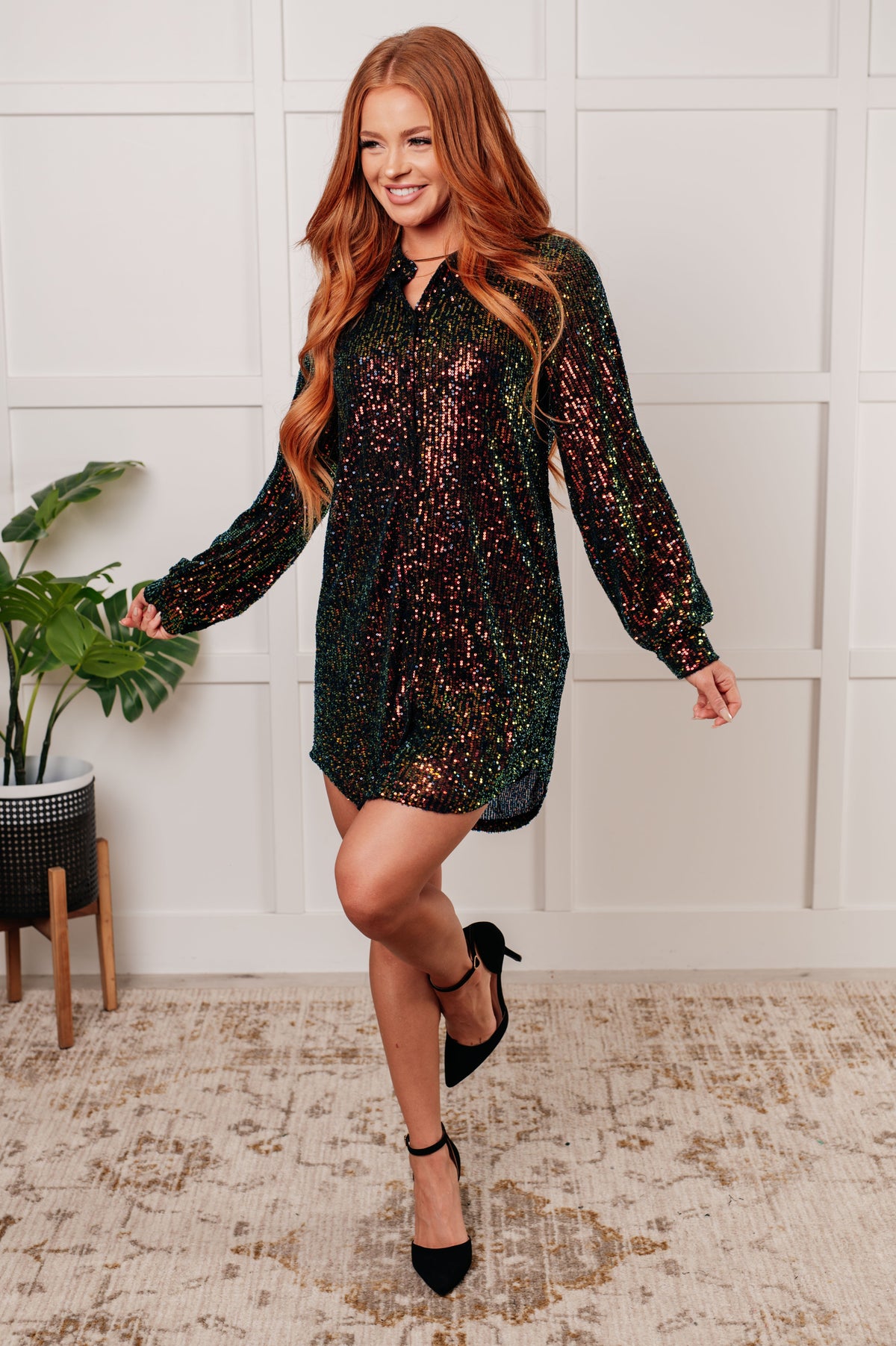 black sequin shirt dress Limited Collection Women's Plus Size Black Sequin 'Very Demure' Graphic T-Shirt Dress Size 10